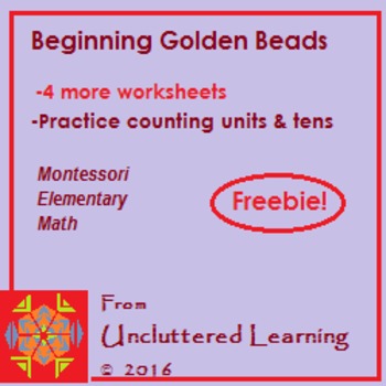 Preview of Freebie! Beginning Golden Beads 4 Worksheets