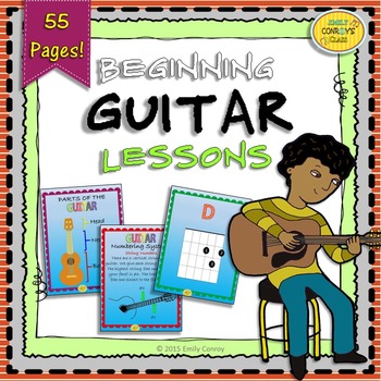 Preview of Beginning Guitar Music Lessons (PowerPoints With Lessons Guitar Chords & Songs)