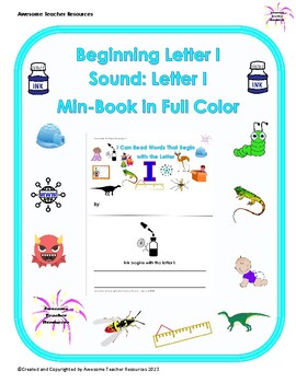 Preview of Beginning I Sound: Letter I Mini-Book: Full Color