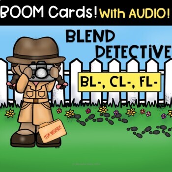 Preview of Boom Card Phonics Games for Beginning Consonant Blends Word Work - L Blends