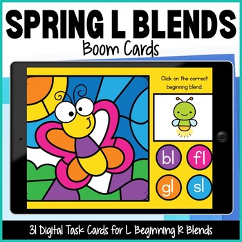 Preview of L Blends Boom Cards, Beginning L Blends Task Cards