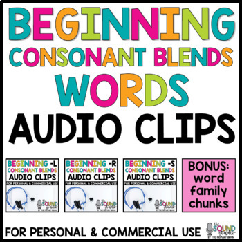 Preview of Beginning Consonant Blends Audio Clips - Sound Files for Digital Resources