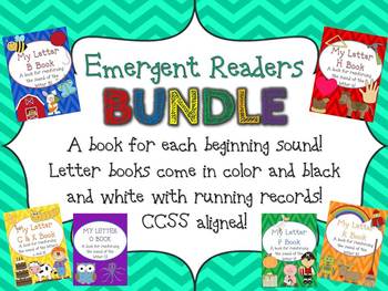 Preview of Beginning Letter Sound Emergent Reader BUNDLE w/R Records - CCSS Aligned
