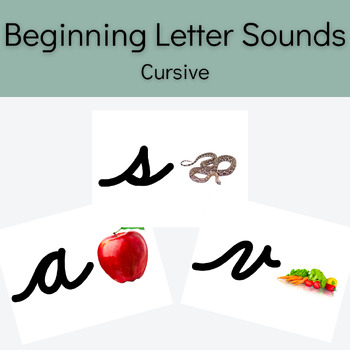 Preview of Beginning Letter Sound Pictures - Cursive