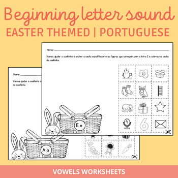 Preview of Beginning Letter Sound Portuguese | Easter themed | Som inicial | Páscoa