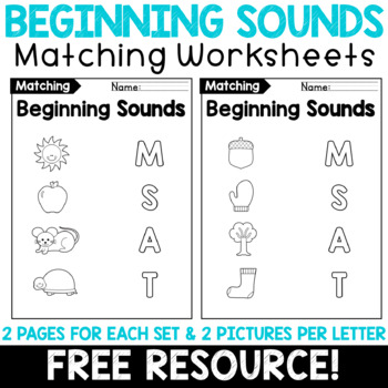 Preview of Beginning Letter Sounds and Letter Recognition Worksheets or Assessment FREEBIE!