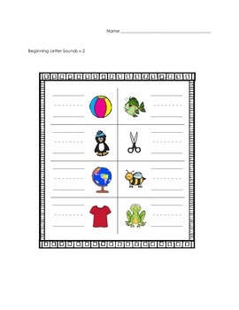 Beginning Letter Sound Worksheets by Southern Learning | TpT