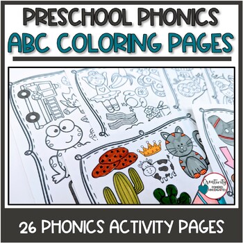 Preview of Beginning Letter Sounds Alphabet Coloring Pages Printable - ABC Coloring Page