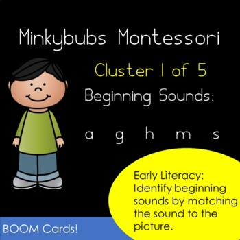 Preview of Beginning Letter Sounds Cluster 1 Boom Cards DISTANCE LEARNING Phonics