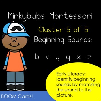 Preview of Beginning Letter Sounds Cluster 5 Boom Cards DISTANCE LEARNING Phonics