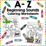 Beginning Letter Sounds: Coloring Worksheet