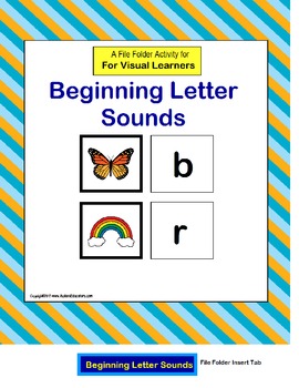 Preview of Beginning Letter Sounds File Folder {Kindergarten/Autism/Special Education}