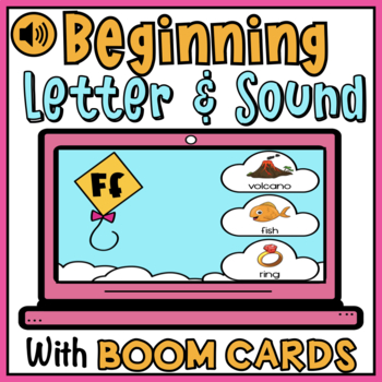 Preview of Beginning Letter Sounds Matching Pictures With Audio Digital BOOM Cards