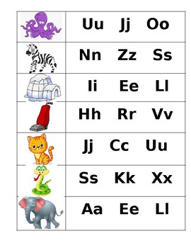 Beginning Letter Sounds Matching (field of 3 choices) by Natural Wonders