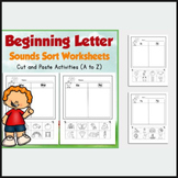 Beginning Letter Sounds Picture Sorts | PreK & K Grade Worksheets