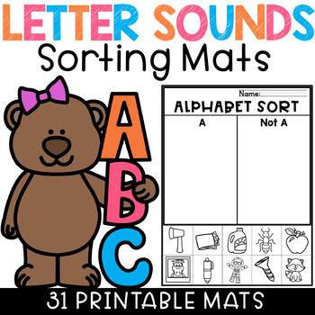 Preview of Beginning Letter Sounds Recognition Worksheets Alphabet Letter Sorts Cut & Paste