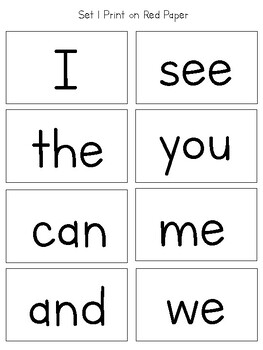 Preview of Beginning Level SIPPS Sight Word Flashcards Rainbow Edition