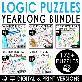 printable logic puzzles for second grade under beginning logic puzzle bundle