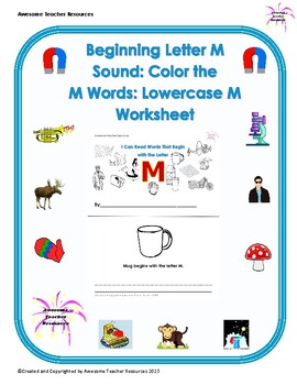 Preview of Beginning M Sound: The Letter M Mini-Book
