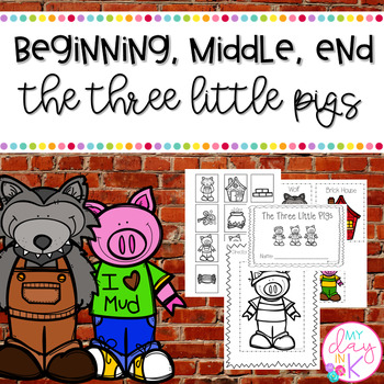 Preview of Beginning, Middle, End Using The Three Little Pigs