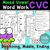 Beginning, Middle, Ending Sound CVC worksheets