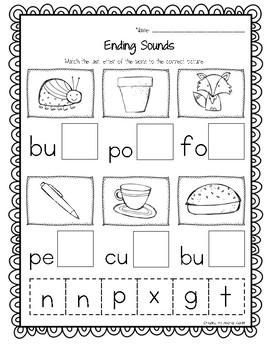 worksheets sounds beginning middle phonics ending and Sounds Beginning,  Cut, Middle, Paste, Ending or  Write