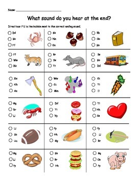 beginning middle ending sounds review and assessment by