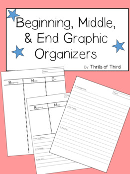 Preview of Beginning, Middle, and End Graphic Organizers