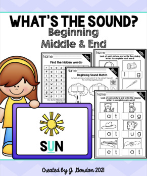 Preview of Beginning, Middle, and Ending Sound Bundle - Worksheets, Printables, & Games