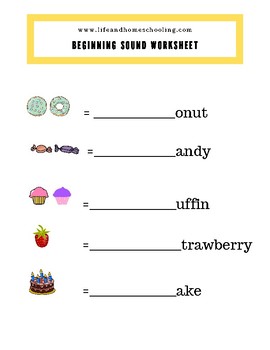 beginning middle and ending sound worksheets by life and