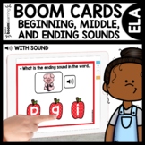 Beginning, Middle, and Ending Sounds Boom Cards Distance Learning