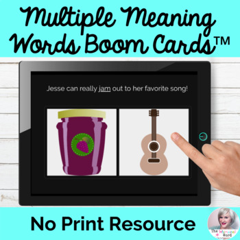 Preview of Multiple Meaning Words BOOM Cards™ NO PRINT Speech Therapy | Distance Learning