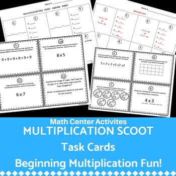 Preview of Beginning Multiplication Scoot and Task Cards