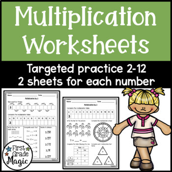 beginning multiplication worksheets teaching resources tpt