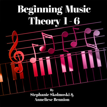 Preview of Beginning Music Theory 1 - 6 Worksheets Bundle with Easel Activities