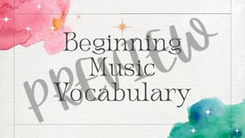 Preview of Beginning Music Vocabulary Slideshow & Guided Notes