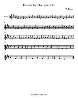 Beginning Sheet Music Etudes for String Orchestra #1 Parts and Score