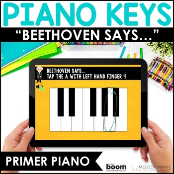 Preview of Music BOOM™ Cards - Piano Keys, Finger Numbers, Right & Left - Beethoven Says