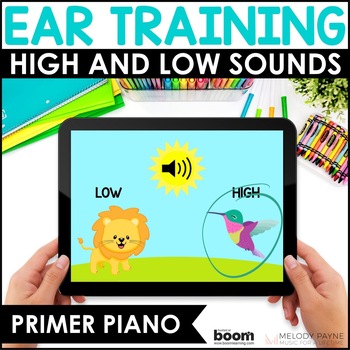 Preview of High and Low Sounds Ear Training and Aural Skills Beginning Piano Boom Cards™