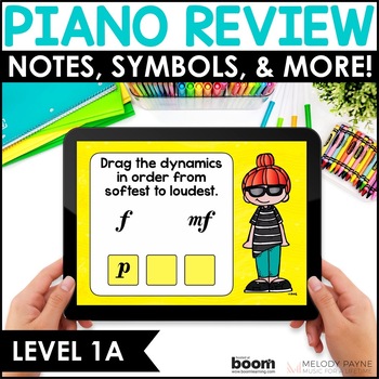 Preview of Beginning Piano Music Boom™ Cards for Primer Level Piano Lessons Set 1A