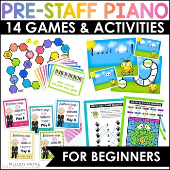 Beginning Piano MEGA BUNDLE of Games, Activities, Worksheets for Piano ...