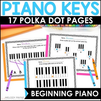 Preview of Pre-Staff Music Worksheets for Beginning Piano Lessons - Polka Dot Piano Keys