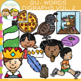 Digraphs Clip Art: Beginning QU Words Clip Art {Volume TWO}