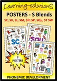 Beginning S Blends -  9 POSTERS - SC SK SL SM SN SP SQu ST SW