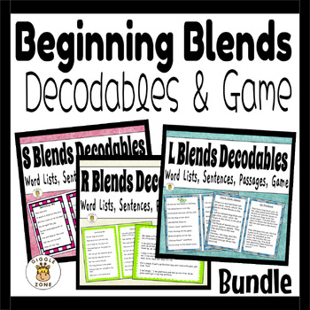 Preview of Beginning S Blends  L Blends R Blends Decodables and Game Science of Reading