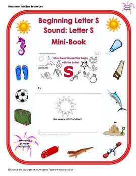 Preview of Beginning S Sound: The Letter S Mini-Book