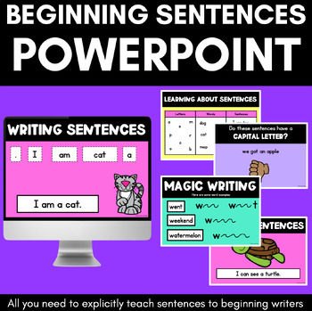 Preview of Teaching Sentences in Kindergarten- Explicit Writing Lessons Powerpoint Slides