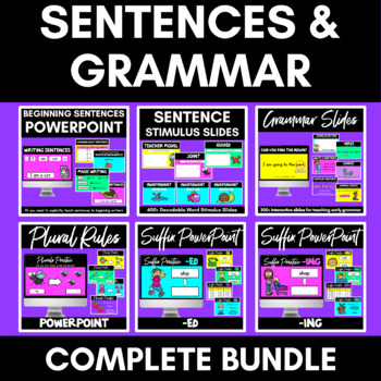 Preview of SENTENCES AND GRAMMAR POWERPOINTS - COMPLETE BUNDLE