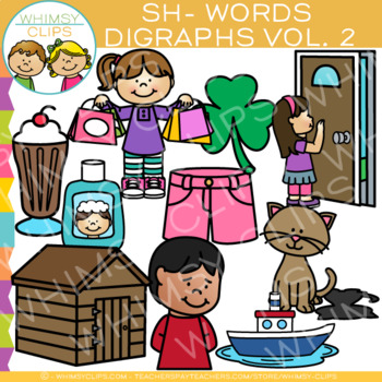 Preview of Digraphs Clip Art: Beginning SH Words Clip Art {Volume TWO}