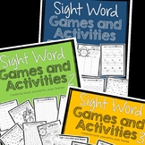 Beginning Sight Word Games and Activities BUNDLE